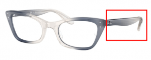 Patillas originales Ray-Ban RB5499 Lady Burbank, color 8147 · Transparente azul