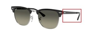 Patillas originales Ray-Ban RB3716 Clubmaster Metal, color 9004 · Plata superior negro