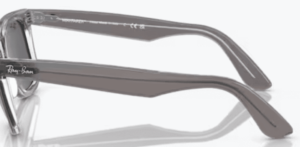 Patillas originales Ray-Ban RB2140 Wayfarer, color 1355 · Gris sobre transparente