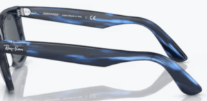 Patillas originales Ray-Ban RB2140 Wayfarer, color 1361 · Rayado azul