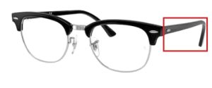 Patillas originales Ray-Ban RB5154 Vista CLUBMASTER, color 2000 · Negro brillo