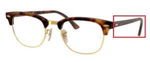 Patillas originales Ray-Ban RB5154 Vista CLUBMASTER, color 2372 · Rojo habana