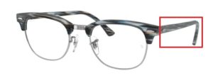 Patillas originales Ray-Ban RB5154 Vista CLUBMASTER, color 5750 · Azul/gris stripped