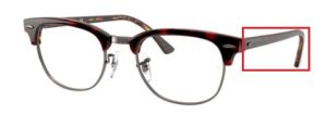 Patillas originales Ray-Ban RB5154 Vista CLUBMASTER, color 5911 · Superior trasp rojo sobre havanaorange