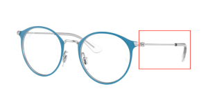 Patillas originales Ray-Ban RB1053 Vista Junior, color 4068 · Plata sobre superior azul claro