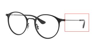 Patillas originales Ray-Ban RB1053 Vista Junior, color 4065 · Negro mate sobre negro