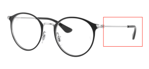 Patillas originales Ray-Ban RB1053 Vista Junior, color 4064 · Negro sobre plata