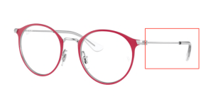 Patillas originales Ray-Ban RB1053 Vista Junior, color 4066 · Rojo sobre plata