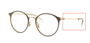 Patillas originales Ray-Ban RB1053 Vista Junior, color 4078 · Marrón mate sobre arista