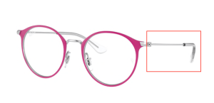 Patillas originales Ray-Ban RB1053 Vista Junior, color 4067 · Fuxia sobre plata