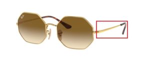 Patillas originales Ray-Ban RB1972 Octagon, color 9147 · Oro