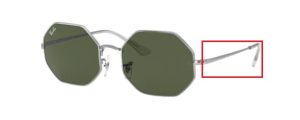 Patillas originales Ray-Ban RB1972 Octagon, color 9149 · Plata