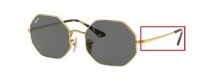 Patillas originales Ray-Ban RB1972 Octagon, color 9150 · Oro