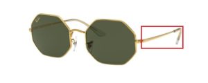 Patillas originales Ray-Ban RB1972 Octagon, color 9196 · Legend oro