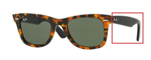 Patillas originales Ray-Ban RB2140 Wayfarer, color 1157 · Moteado negro habana