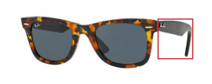 Patillas originales Ray-Ban RB2140 Wayfarer, color 1158 · Moteado azul habana