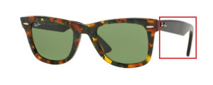Patillas originales Ray-Ban RB2140 Wayfarer, color 1159 · Moteado verde habana
