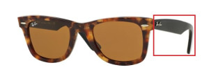 Patillas originales Ray-Ban RB2140 Wayfarer, color 1160 · Moteado marrón habana