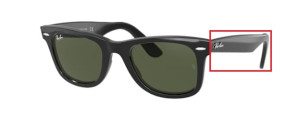 Patillas originales Ray-Ban RB2140 Wayfarer, color 901 · Negro
