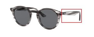 Patillas originales Ray-Ban RB2180, color 6430 · Stripped gris habana