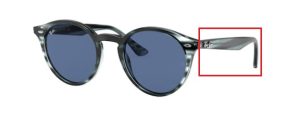 Patillas originales Ray-Ban RB2180, color 6432 · Stripped azul habana