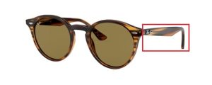 Patillas originales Ray-Ban RB2180, color 820 · Stripped rojo habana