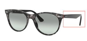 Patillas originales Ray-Ban RB2185 Wayfarer II, color 1250 · Habana gris