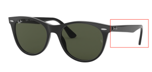 Patillas originales Ray-Ban RB2185 Wayfarer II, color 901 · Negro