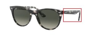 Patillas originales Ray-Ban RB2185 Wayfarer II, color 1333 · Gris habana