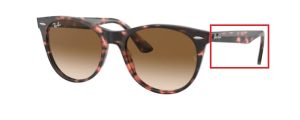 Patillas originales Ray-Ban RB2185 Wayfarer II, color 1334 · Rosa habana