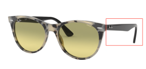 Patillas originales Ray-Ban RB2185 Wayfarer II, color 1251 · Habana beige