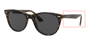 Patillas originales Ray-Ban RB2185 Wayfarer II, color 1292B1 · Habana sobre transparente marrón