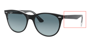 Patillas originales Ray-Ban RB2185 Wayfarer II, color 1294 · Negro sobre transparente