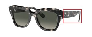 Patillas originales Ray-Ban RB2186 State Street, color 1333 · Gris habana