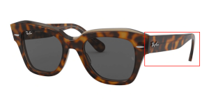 Patillas originales Ray-Ban RB2186 State Street, color 1292B1 · Habana sobre transparente marrón
