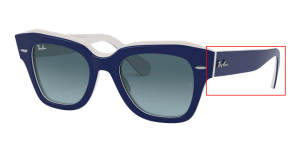Patillas originales Ray-Ban RB2186 State Street, color 1299 · Azul sobre blanco