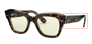 Patillas originales Ray-Ban RB2186 State Street, color 1292BL · Habana sobre trasparent claro bro