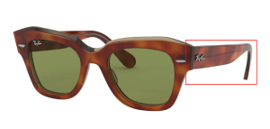 Patillas originales Ray-Ban RB2186 State Street, color 1293 · Habana sobre transparente beige
