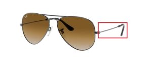 Patillas originales Ray-Ban RB3025 Aviador Piloto, color 004 · Gunmetal