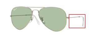 Patillas originales Ray-Ban RB3025 Aviador Piloto, color 019 · Plata mate
