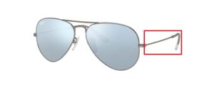 Patillas originales Ray-Ban RB3025 Aviador Piloto, color 029 · Mate gunmetal