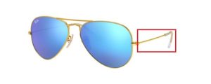 Patillas originales Ray-Ban RB3025 Aviador Piloto, color 112 · Oro mate