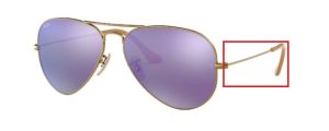 Patillas originales Ray-Ban RB3025 Aviador Piloto, color 167 · Bronce