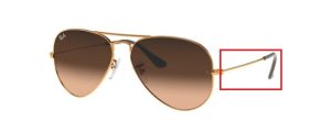 Patillas originales Ray-Ban RB3025 Aviador Piloto, color 197 · Bronce