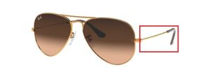 Patillas originales Ray-Ban RB3025 Aviador Piloto, color 9001 · Claro bronce