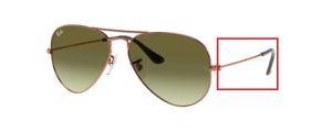 Patillas originales Ray-Ban RB3025 Aviador Piloto, color 9002 · Medium bronce