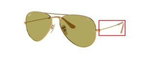 Patillas originales Ray-Ban RB3025 Aviador Piloto, color 9064 · Oro
