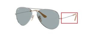 Patillas originales Ray-Ban RB3025 Aviador Piloto, color 9065 · Plata
