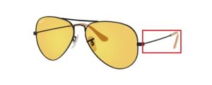 Patillas originales Ray-Ban RB3025 Aviador Piloto, color 9066 · Negro mate