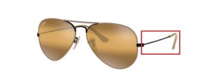 Patillas originales Ray-Ban RB3025 Aviador Piloto, color 9153 · Negro sobre superior mate beige